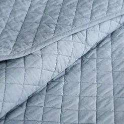 Ava Blue Diamond-Quilted Full/Queen 3-Piece Quilt Set -Hoover Sales Store 810552956 31