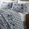 Aubree Navy & White Full/Queen 3-Piece Quilt Set