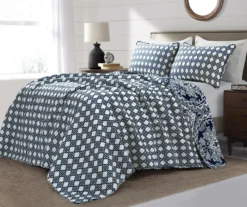Aubree Navy & White Full/Queen 3-Piece Quilt Set 15 Aubree Navy & White Full/Queen 3-Piece Quilt Set -Hoover Sales Store 810552957 21