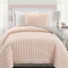 Soft Rose Stripe All-Season Twin XL 2-Piece Coverlet Quilt Set