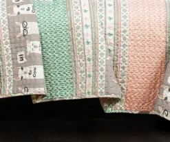 Gray & Pink Llama Pattern Block Full/Queen 5-Piece Quilt Set -Hoover Sales Store 810552996 21