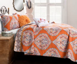Harley Tangerine & Blue Mandala Arabesque King 5-Piece Quilt Set -Hoover Sales Store 810553001 11