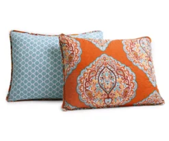 Harley Tangerine & Blue Mandala Arabesque King 5-Piece Quilt Set -Hoover Sales Store 810553001 3