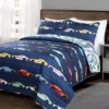 Multicolor Race Cars Quilt Set