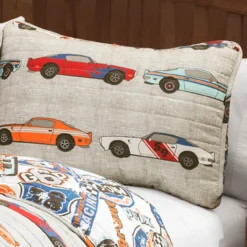 Multicolor Race Cars Quilt Set 38 Multicolor Race Cars Quilt Set -Hoover Sales Store 810553019 1