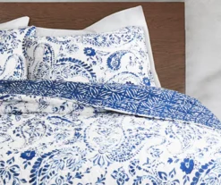 Erindale White & Blue Floral Paisley Full/Queen 3-Piece Quilt Set -Hoover Sales Store 810553071 21