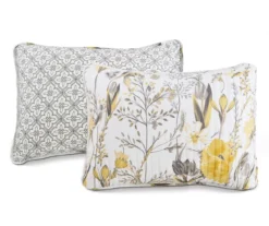 Adalia White & Yellow Floral Full/Queen 3-Piece Quilt Set -Hoover Sales Store 810553075 3
