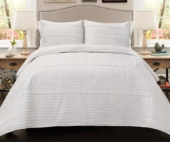 Pom-Pom Stripe 3-Piece Quilt Set -Hoover Sales Store 810553243 2