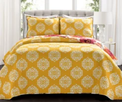 Leah Floral Reversible 3-Piece Quilt Set -Hoover Sales Store 810553248 11