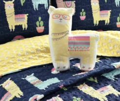 Navy & Pastel Llama Cactus Reversible Full/Queen 4-Piece Quilt Set -Hoover Sales Store 810553256 41