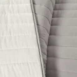 Light Gray Stripe All-Season Full/Queen 3-Piece Coverlet Quilt Set -Hoover Sales Store 810553265 4