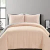 Soft Rose Stripe All-Season Full/Queen 3-Piece Coverlet Quilt Set