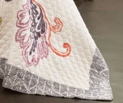 Aster Coral & Navy Floral King 3-Piece Quilt Set -Hoover Sales Store 810553308 3