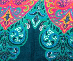 Turquoise & Fuchsia Boho Chic Reversible King 3-Piece Quilt Set -Hoover Sales Store 810553320 21