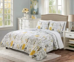 Adalia Floral Reversible 3-Piece Quilt Set