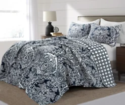 Aubree Arabesque Reversible 3-Piece Quilt Set