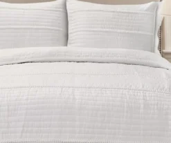 Pom-Pom Stripe 3-Piece Quilt Set -Hoover Sales Store 810553392 11