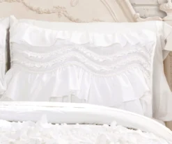 Kemmy White Ruffle Twin 2-Piece Quilt Set