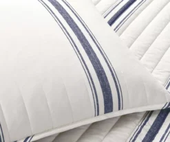 Farmhouse White & Navy Stripe Reversible King 3-Piece Quilt Set -Hoover Sales Store 810553416 4