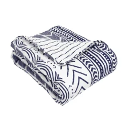 Hygge Navy & White Geometric Throw, (50" X 60") -Hoover Sales Store 810553464 2
