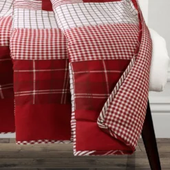 Greenville Red & White Plaid Patchwork Throw, (50" X 60") -Hoover Sales Store 810553467 11