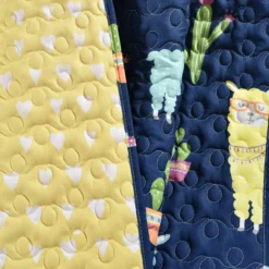 Navy & Pastel Llama Cactus Quilted Throw, (50" X 60") 14 Navy & Pastel Llama Cactus Quilted Throw, (50" X 60") -Hoover Sales Store 810553474 21