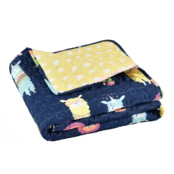 Navy & Pastel Llama Cactus Quilted Throw, (50" X 60") 15 Navy & Pastel Llama Cactus Quilted Throw, (50" X 60") -Hoover Sales Store 810553474 41