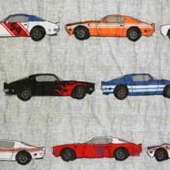 Beige Multicolor Race Cars Quilted Sherpa Throw, (50" X 60") -Hoover Sales Store 810553485 2