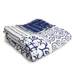 White & Blue Pattern Patchwork Monique Quilted Throw, (50" X 60") 9 White & Blue Pattern Patchwork Monique Quilted Throw, (50" X 60") -Hoover Sales Store 810553486 31
