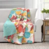 Layla Orange & Blue Floral Quilted Throw, (50" X 60")