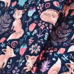 Pixie Navy & Pink Floral Fox Quilted Sherpa Throw, (50" X 60") -Hoover Sales Store 810553497 11