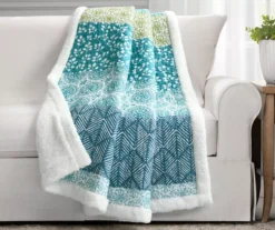 Bohemian Block Sherpa Throw, (50" X 60") -Hoover Sales Store 810553507