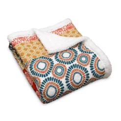 Bohemian Block Sherpa Throw, (50" X 60") -Hoover Sales Store 810553508 1