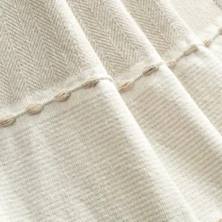 Beige Thread-Stripe Herringbone Tassel-Trim Throw, (50" X 60") 12 Beige Thread-Stripe Herringbone Tassel-Trim Throw, (50" X 60") -Hoover Sales Store 810553509 21
