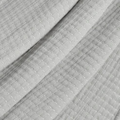 Kantha Light Gray & Off-White Stitch-Row Throw, (50" X 60") -Hoover Sales Store 810553515 21