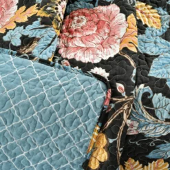 Black & Yellow Floral Sydney Quilted Throw, (50" X 60") -Hoover Sales Store 810553519 3