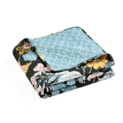 Black & Yellow Floral Sydney Quilted Throw, (50" X 60") -Hoover Sales Store 810553519 4