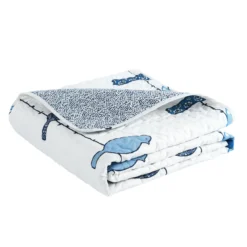 Rowley White & Blue Birds Quilted Throw, (50" X 60") -Hoover Sales Store 810553520 4