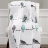 Rowley White & Gray Birds Quilted Throw, (50" X 60")