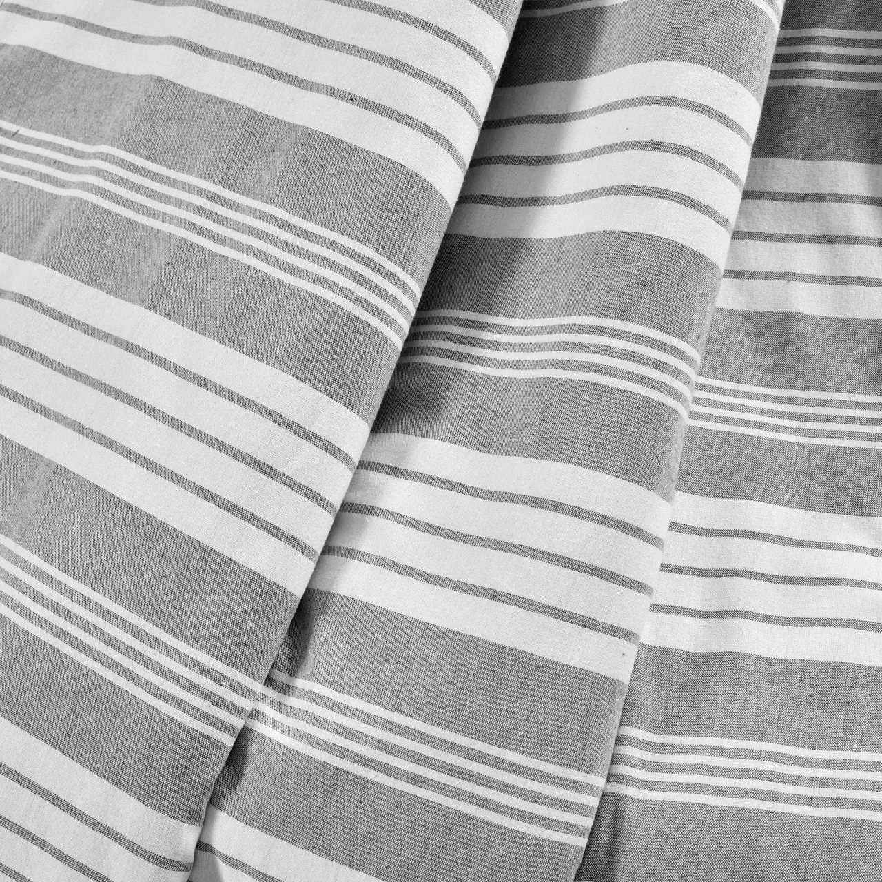 Farmhouse Gray & White Stripe Throw, (50" X 60") 2 Farmhouse Gray & White Stripe Throw, (50" X 60") - Image 2