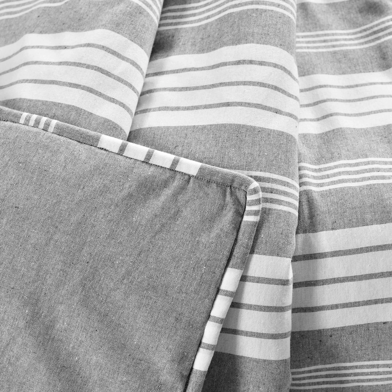 Farmhouse Gray & White Stripe Throw, (50" X 60") 3 Farmhouse Gray & White Stripe Throw, (50" X 60") - Image 3