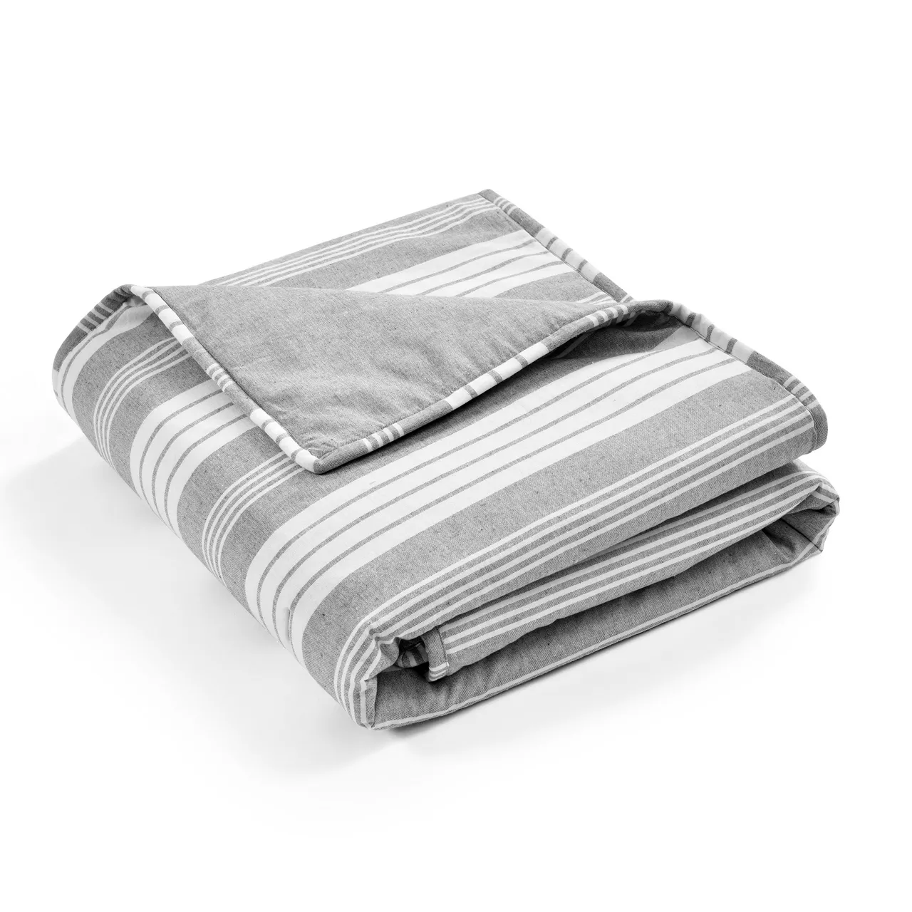 Farmhouse Gray & White Stripe Throw, (50" X 60") 4 Farmhouse Gray & White Stripe Throw, (50" X 60") - Image 4