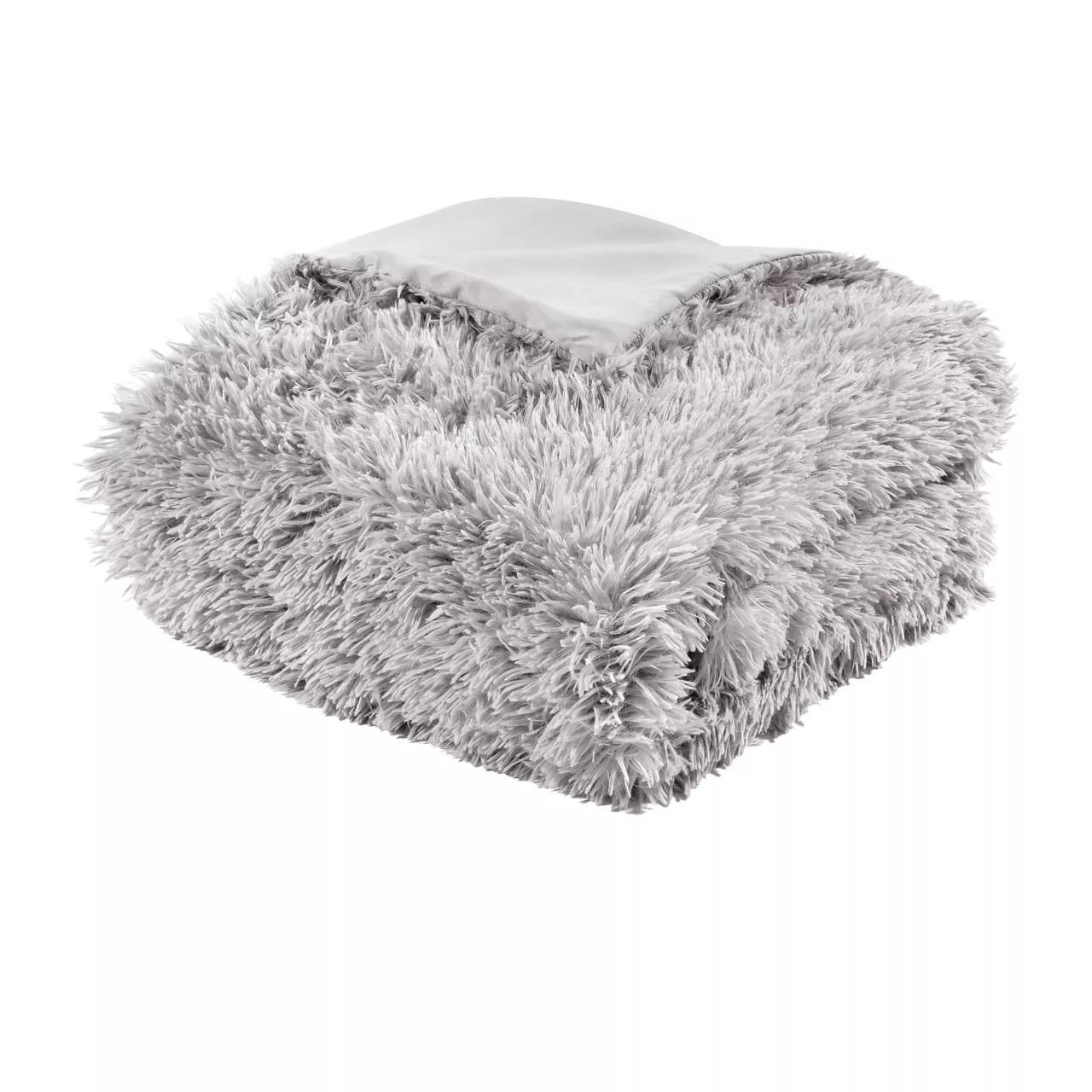 Emma Light Gray Faux Fur Throw, (50" X 60") 5 Emma Light Gray Faux Fur Throw, (50" X 60") - Image 5