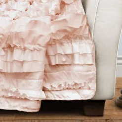 Blush Pink Ruffled Belle Throw, (50" X 60") -Hoover Sales Store 810553544 2