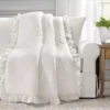 Reyna White Ruffle-Trim Crinkle Throw, (50" X 60")