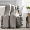 Reyna Gray Ruffle-Trim Crinkle Throw, (50" X 60")