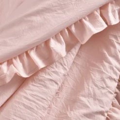 Reyna Blush Ruffle-Trim Crinkle Throw, (50" X 60") -Hoover Sales Store 810553553 2
