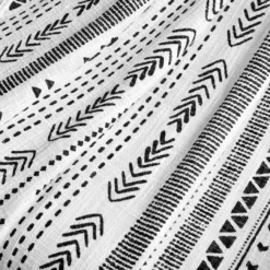 Hygge White & Black Geometric Stripe Tassel-Fringe Throw, (50" X 60") -Hoover Sales Store 810553555 11