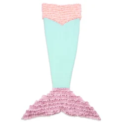 Pink & Mint Ruffle Sherpa Mermaid Tail Wearable Throw -Hoover Sales Store 810553556 11