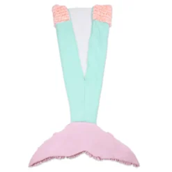 Pink & Mint Ruffle Sherpa Mermaid Tail Wearable Throw -Hoover Sales Store 810553556 21